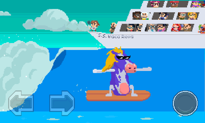 PurpleBit Surfing Cow